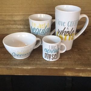 Coffee Shop set of four coffee mugs